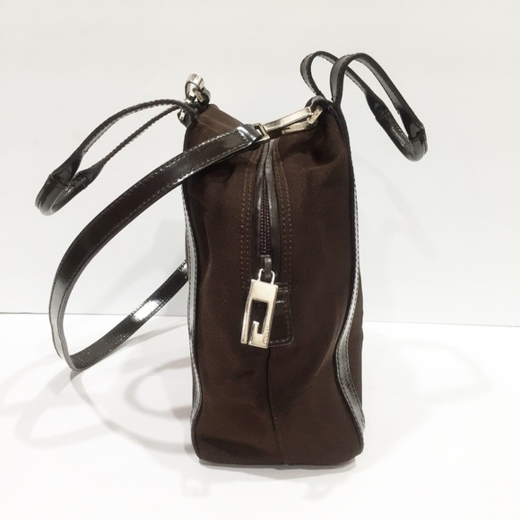 Gucci brown nylon and leather vintage mini satchel bag - Picture 3 of 11